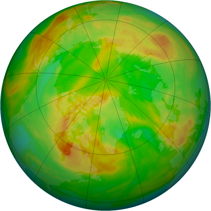 Arctic ozone map for 05 June 1986